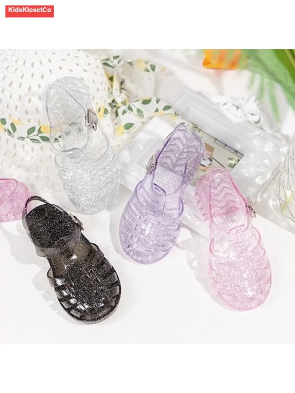 Toddler Girls Jelly Sandals Closed Toe Water Beach Summer Shoes Soft Rubber
